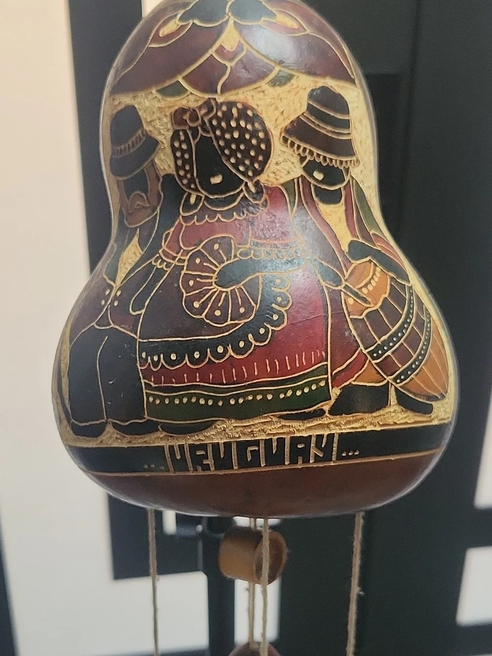 Handcrafted In Urugway Red Gourd Wall Hanging
